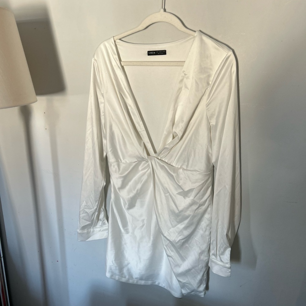 SHEIN White satin dress